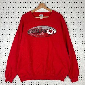 Kansas City Chiefs NFL Vtg Crewneck Sweatshirt XL Red Graphic Y2K CSA Football